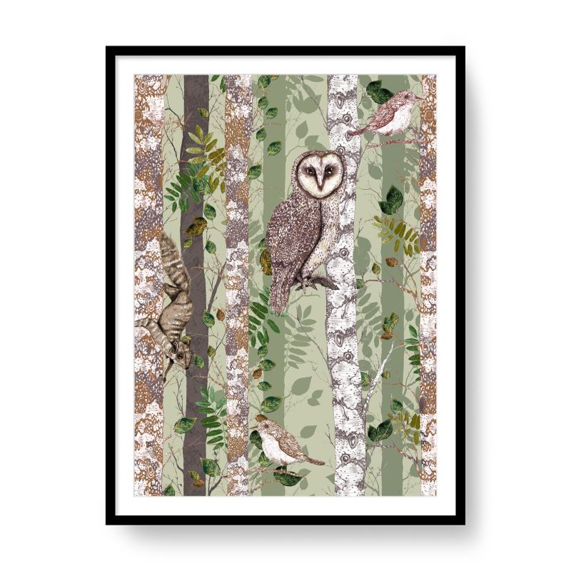 The Forest at Twilight 1, Sage, Framed/Unframed Art Print, Varied Sizes, Season 1