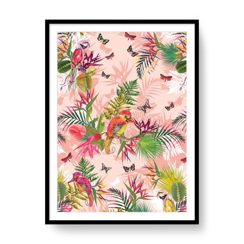 Birds of Paradise 2, Framed Art Print, Blush, Season 1