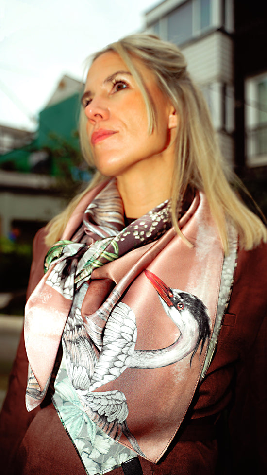 Spirit of Kyoto 100% Silk Satin Scarf