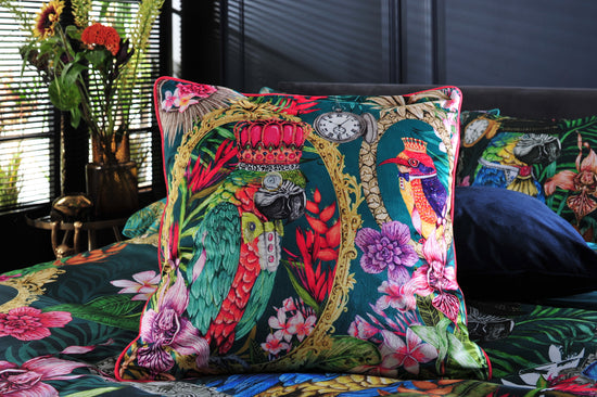 The Quirky Bird, Square Velvet 50cm x 50cm Cushion, Season 2