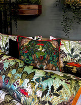 Spring in the Thicket Square Velvet 50cm x 50cm Cushion, Forest Green, Season 1