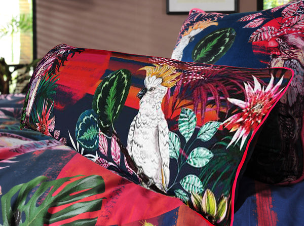 The Parrot and the Cockatoo, Long Velvet 30cm x 90cm Cushion/Bolster, Season 1