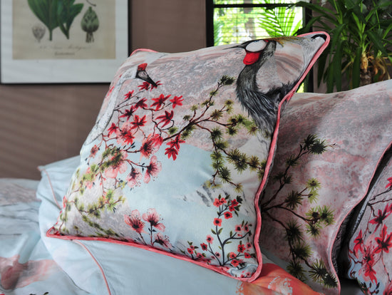 Tsuru Nichi, Square Velvet 50cm x 50cm Cushion, Season 1