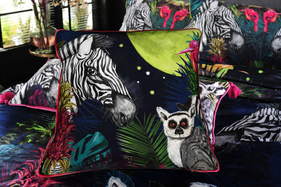 Under the Neon Moon, Square Velvet 50cm x 50cm Cushion, Season 2