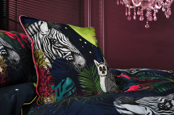 Under the Neon Moon, Square Velvet 50cm x 50cm Cushion, Season 2