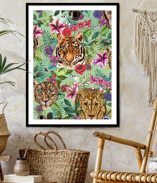 Totem, Animal Heads, Pale Green, Framed/Unframed Art Print, Varied Sizes, Season 3