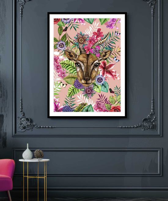Totem, Gazelle, Dusky Pink, Framed/Unframed Art Print, Varied Sizes, Season 3