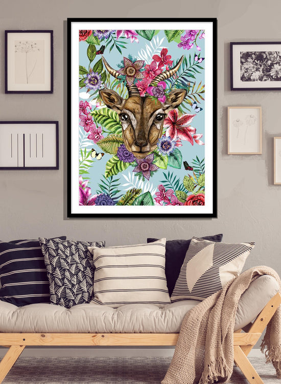 Totem, Gazelle, Pale Blue, Framed/Unframed Art Print, Varied Sizes, Season 3