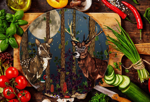 The Deer, the Pheasant and the Smoke Bush Decorative Stonemax Plate, Season 2