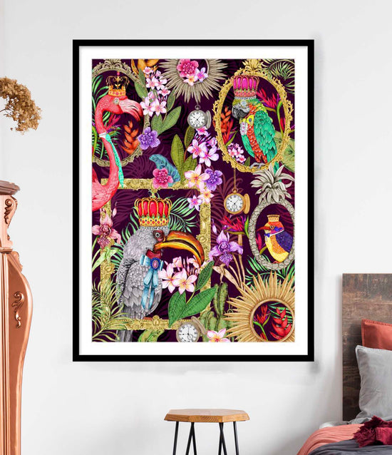The Quirky Bird 2, Berry, Framed/Unframed Art Print, Varied Sizes, Season 2