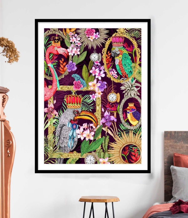 The Quirky Bird 2, Berry, Framed/Unframed Art Print, Varied Sizes, Season 2