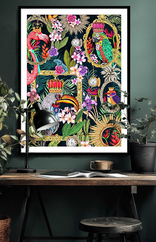 The Quirky Bird 2, Midnight, Framed/Unframed Art Print, Varied Sizes, Season 2
