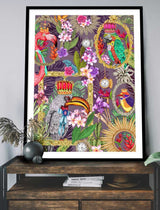 The Quirky Bird 2, Purple Smoke, Framed/Unframed Art Print, Varied Sizes, Season 2