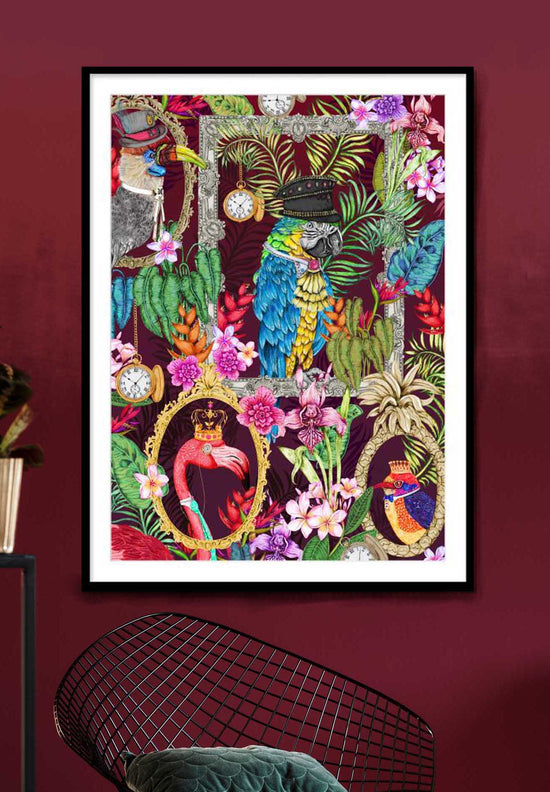 The Quirky Bird, Berry, Framed/Unframed Art Print, Varied Sizes, Season 2