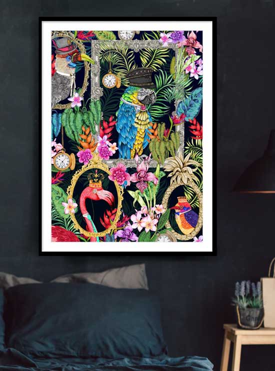 The Quirky Bird, Midnight, Framed/Unframed Art Print, Varied Sizes, Season 2