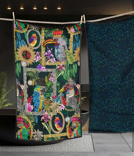 The Quirky Bird, Beach Towel, Deep Green, Season 2