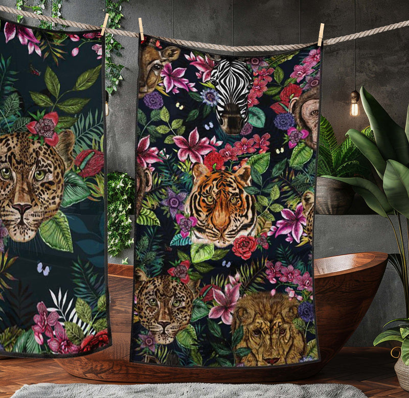 Totem, Animal Heads Beach Towel, Midnight, Season 3