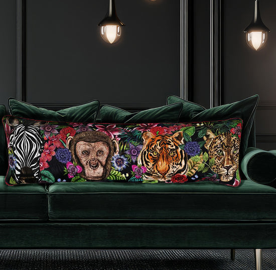 Totem, Animal Heads, Long Velvet 30cm x 90cm Cushion/Bolster, Season 3