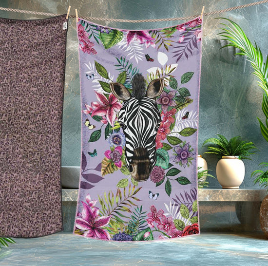 Totem, Zebra Beach Towel, Mauve, Season 3