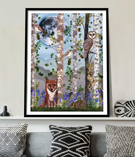 The Forest at Twilight 2, Blue, Framed/Unframed Art Print, Varied Sizes, Season 1