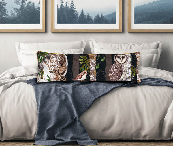 The Forest at Twilight, Midnight, Long Velvet 30cm x 90cm Cushion/Bolster, Season 1