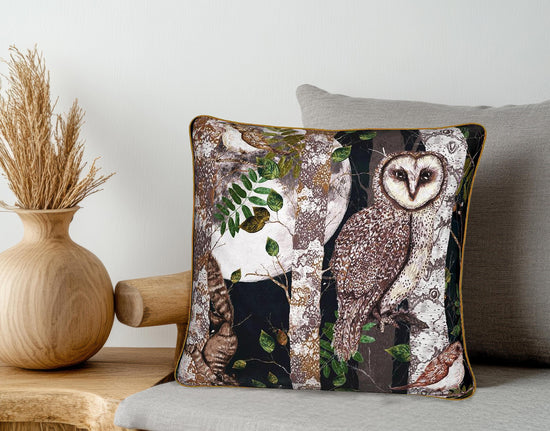 The Forest at Twilight, Square Velvet 50cm x 50cm Cushion, Midnight, Season 1