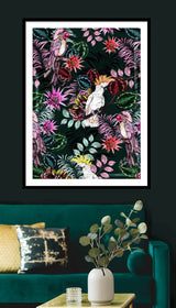 The Parrot and the Cockatoo 2, Forest Green, Framed/Unframed Art Print, Varied Sizes, Season 1