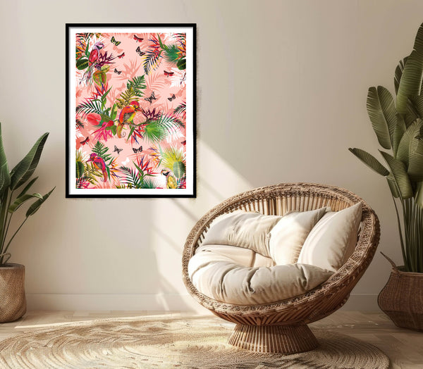 Birds of Paradise 2, Blush, Framed/Unframed Art Print, Varied Sizes, Season 1