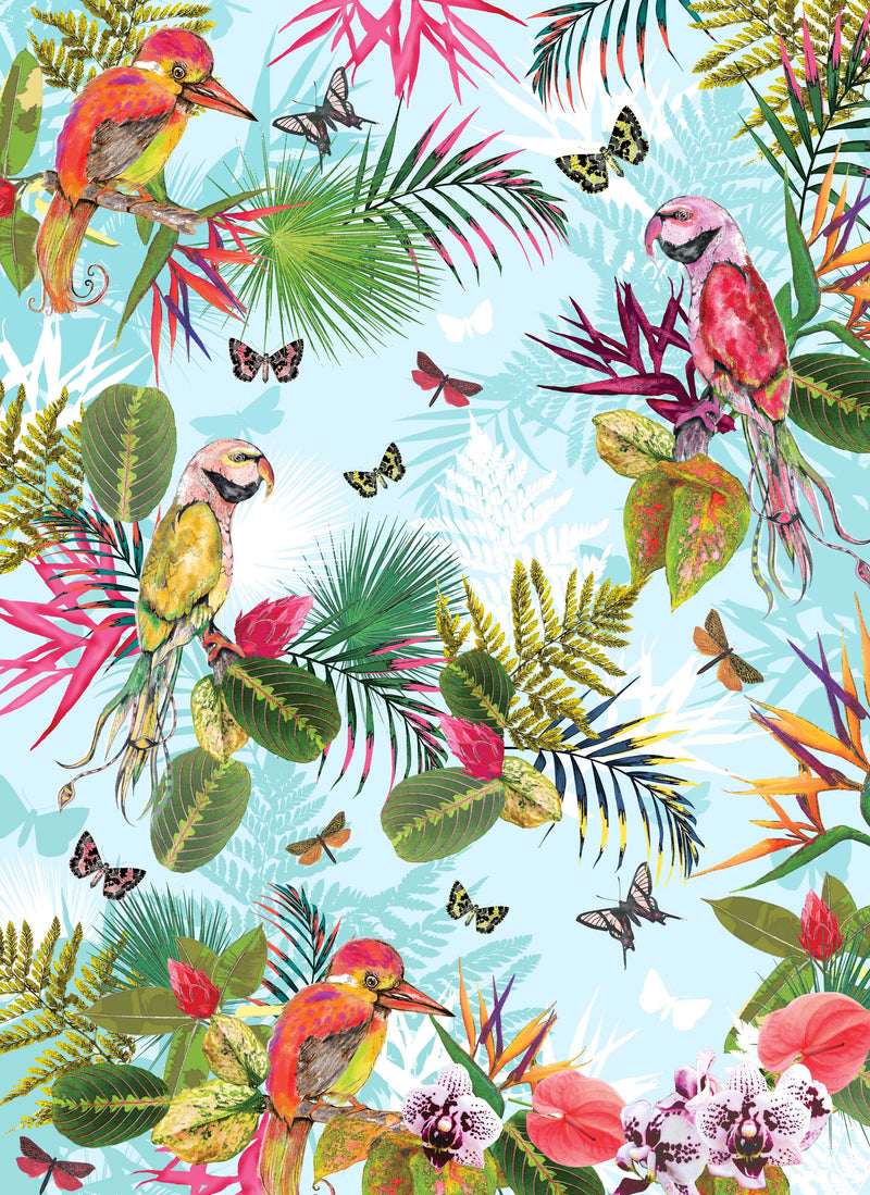 Birds of Paradise Tea Towel 2, Pale Blue, Season 1