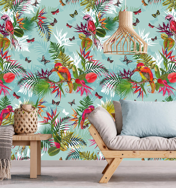 Birds of Paradise Wallpaper 2, Pale Blue, Season 1