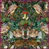 Spring in the Thicket Square Velvet 50cm x 50cm Cushion, Forest Green, Season 1