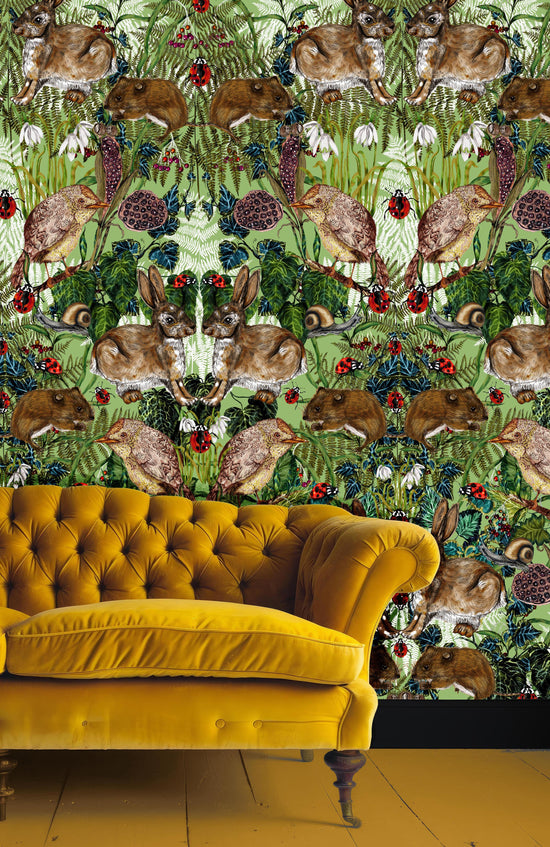 Spring in the Thicket Wallpaper 2, Light Green, Season 1