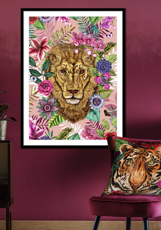 Totem, Lion, Dusky Pink, Framed/Unframed Art Print, Varied Sizes, Season 3