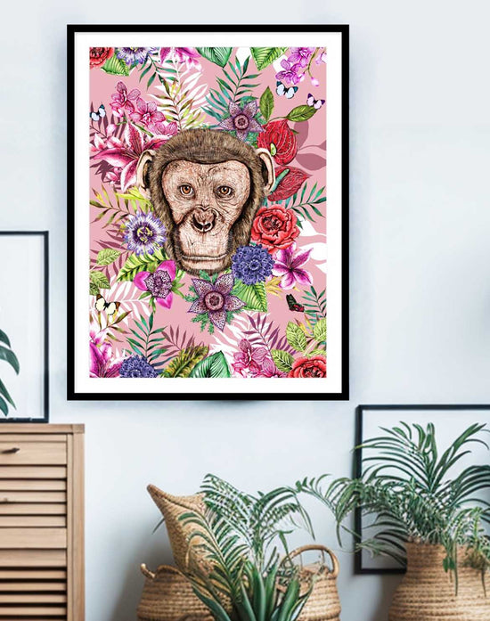 Totem, Monkey, Dusky Pink, Framed/Unframed Art Print, Varied Sizes, Season 3