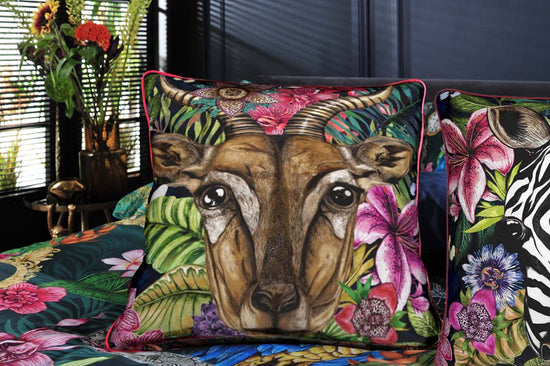 Totem, Gazelle Square Velvet 50cm x 50cm Cushion, Season 3