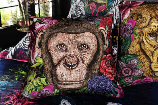 Totem, Monkey Square Velvet 50cm x 50cm Cushion, Season 3
