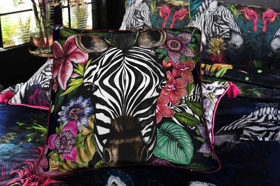 Totem, Zebra Square Velvet 50cm x 50cm Cushion, Season 3