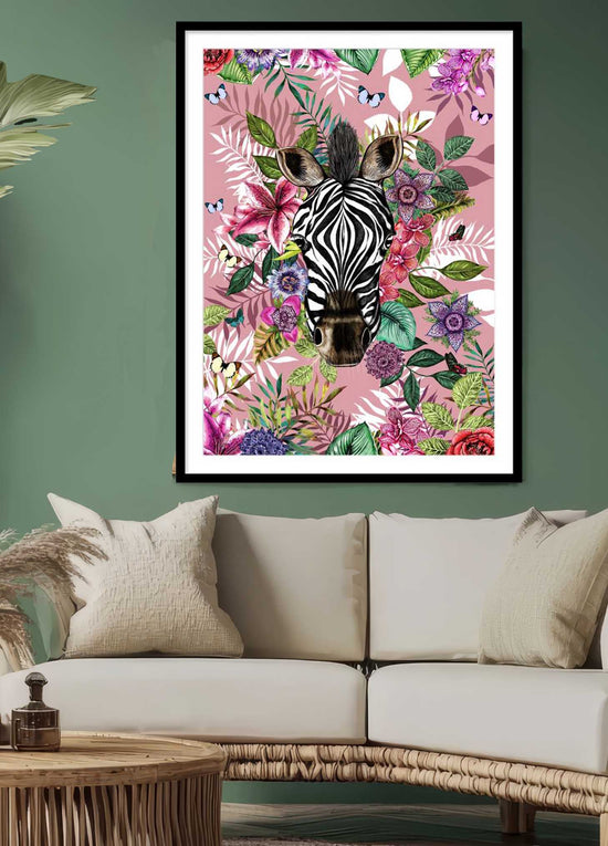 Totem, Zebra, Dusky Pink, Framed/Unframed Art Print, Varied Sizes, Season 3